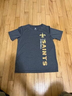 NFL Youth Gray Saints Short-Sleeve Tee with Gold Logo